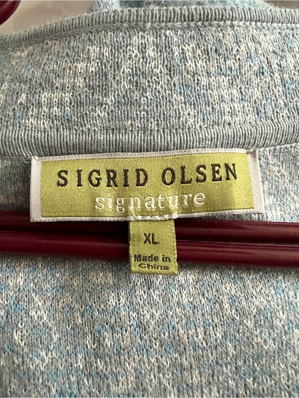 Sigrid Olsen Signature XL Blue Geometric Long Cardigan Silk Blend - Picture 3 of 5